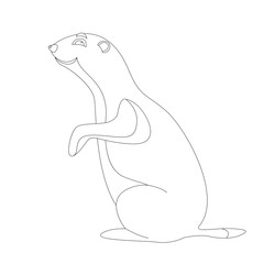  cartoon marmot ,vector illustration , lining draw ,