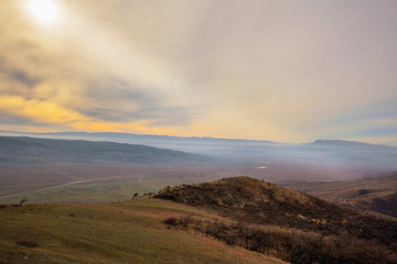 sunset in the mountains