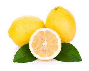 Fresh lemon isolated on white background