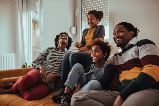 black kids watching tv