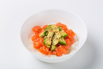 Asian food for menu, isolated on white background, freshly prepa