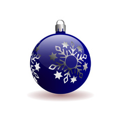 Blue Christmas Ball with silver snowflake