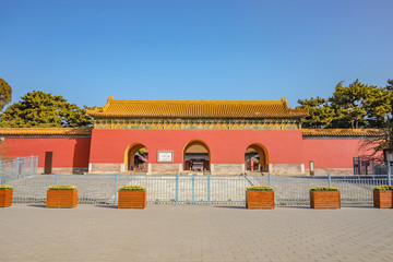 Beijing/China - 27 February 2017:Changling Tomb of Ming Dynasty Tombs entrance Gate at beijing City...