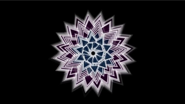 4k Feather flower kaleidoscope design fireworks geometric pattern,oriental religion texture,fractal art weaving petal bloom matrix particle background.