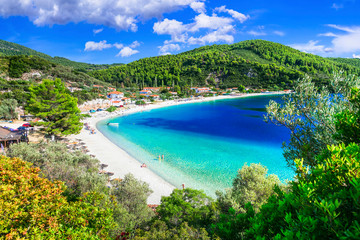 Les meilleures plages de l& 39 île de Skopelos - belle Limnonari avec une baie incroyable. Îles Sporades de Grèce