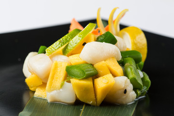 Asian food for menu, isolated on white background