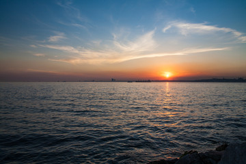 Obraz premium Sunset on the Bosphorus, Istanbul, Turkey