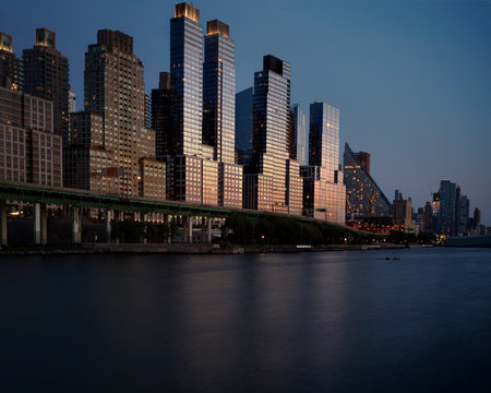 Fototapeta new york city skyline at night