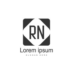 Initial RN Logo Template. Minimalist letter logo design