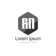 Initial RN Logo Template. Minimalist letter logo design