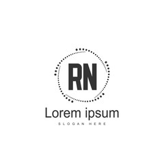 Initial RN Logo Template. Minimalist letter logo design