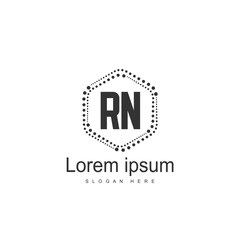 Initial RN Logo Template. Minimalist letter logo design