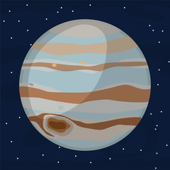 Vector illustration with Jupiter planet.