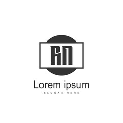 Initial RN Logo Template. Minimalist letter logo design