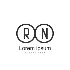 Initial RN Logo Template. Minimalist letter logo design