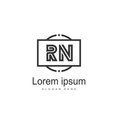 Initial RN Logo Template. Minimalist letter logo design