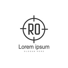 Initial RO Logo Template. Minimalist letter logo design