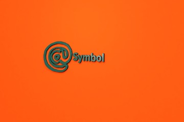 Illustration of Symbol with green text on orange background