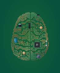 Fototapeta premium Human brain motherboard