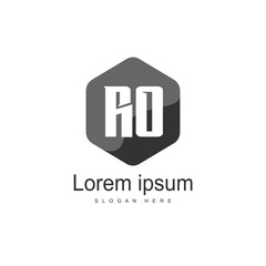 Initial RO Logo Template. Minimalist letter logo design