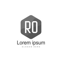 Initial RO Logo Template. Minimalist letter logo design