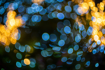 de focused bokeh light, abstract background at night photo