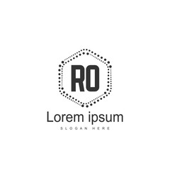 Initial RO Logo Template. Minimalist letter logo design