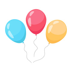 Balloon Icon. Balloons in cartoon flat style. Vector illustration.