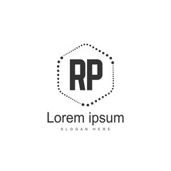 Initial RP Logo Template. Minimalist letter logo design