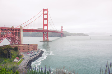 Foggy golden gate bridge