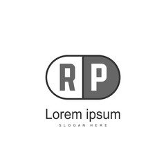 Initial RP Logo Template. Minimalist letter logo design