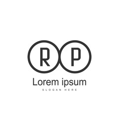 Initial RP Logo Template. Minimalist letter logo design