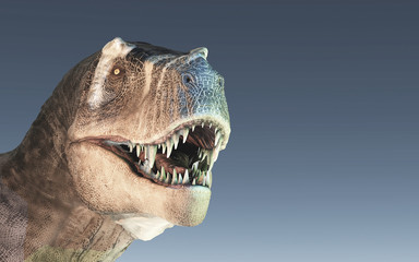 Trex white on blue background © Orlando Florin Rosu