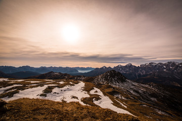 Autumn morning in the alps