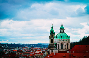 Fototapeta na wymiar Czech republic, Prague city panorama. City Prague panoramic view, cityscape, gothic medieval architecture.