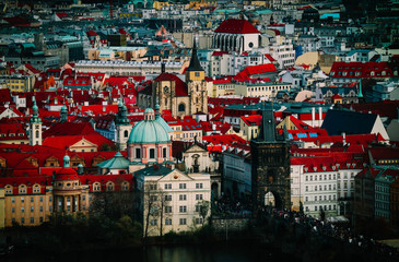 Fototapeta premium Czech republic, Prague city panorama. City Prague panoramic view, cityscape, gothic medieval architecture.