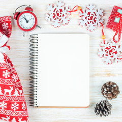 Fototapeta premium Cristmas and New Year background. top view, flat lay.