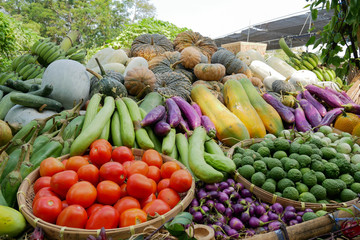 Organic fruits and vegetables sold in the farm