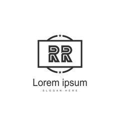 Initial RR Logo Template. Minimalist letter logo design