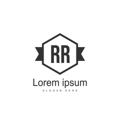 Initial RR Logo Template. Minimalist letter logo design