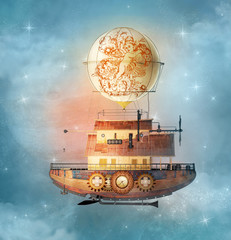 Fantasy steampunk vessel