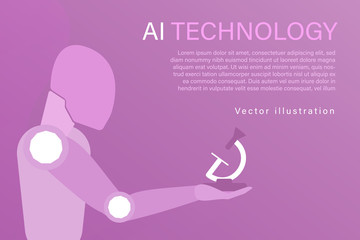Business and finance. Vector illustration for artificial intelligence, data analysis or cloud technology.