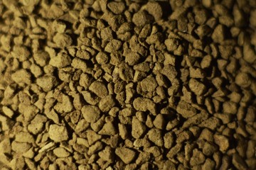 The texture of the ground soluble coffee closeup