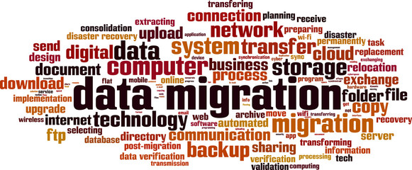 Data migration word cloud