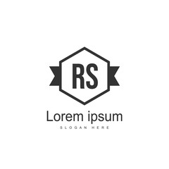 Initial RS Logo Template. Minimalist letter logo design