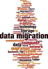 Obraz premium Data migration word cloud