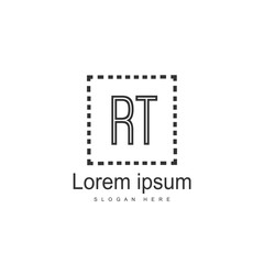 Initial RT Logo Template. Minimalist letter logo design