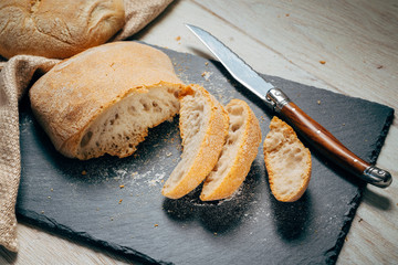 homemade fresh sliced bread