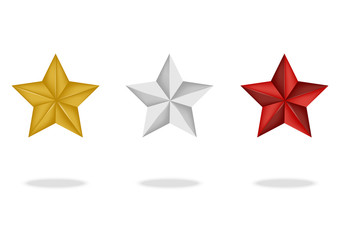 3D Premium Star With Shadow on White Background vector Illustration