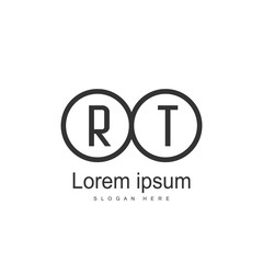 Initial RT Logo Template. Minimalist letter logo design
